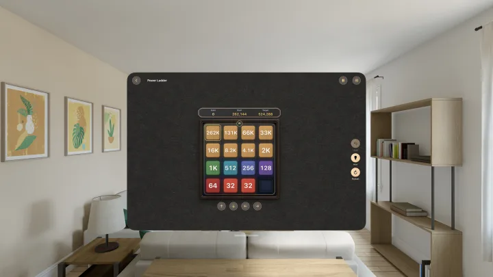 Power Ladder gameplay in a spacious window on Apple Vision Pro